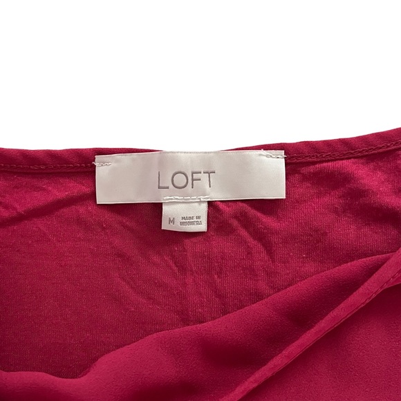 LOFT Tie Cold Shoulder Mix Media Top - Picture 10 of 10